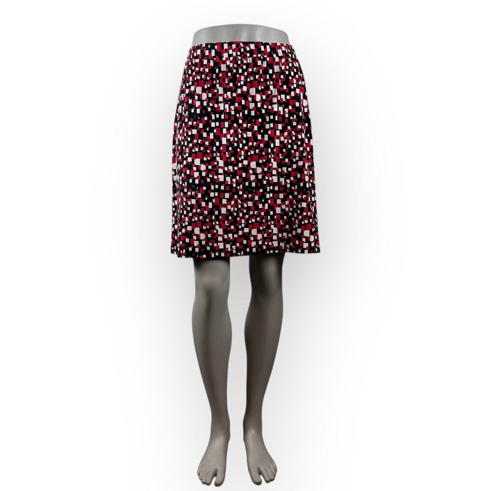 Y2K Mod Quirky Chaotic Geometric Vintage 90's Midi Skirt Size Small Petite